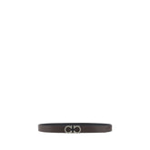 Ferragamo Black Calf Leather Bos Taurus Regular Belt